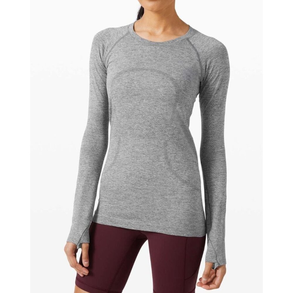 Lululemon Swiftly Tech Long Sleeve 2.0 Slate / White Size 6